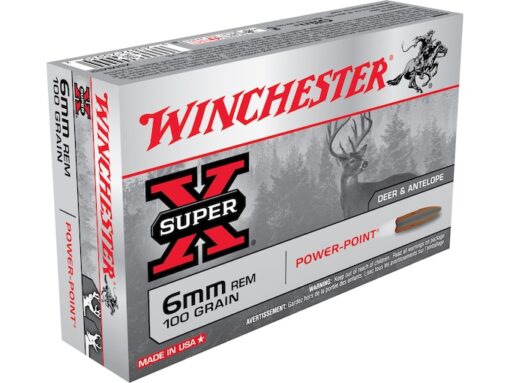 WINCHESTER SUPER-X AMMUNITION 6MM REMINGTON 100 GRAIN POWER-POINT