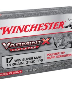 Winchester Varmint X Ammunition 17 Winchester Super Magnum 15 Grain Polymer Tip Lead-Free Box of 50